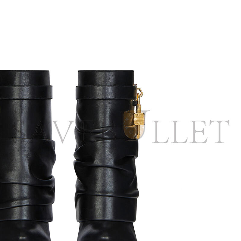 GIVENCHY SHARK LOCK STILETTO ANKLE BOOTS IN NAPPA LEATHER BE604RE2AF-001